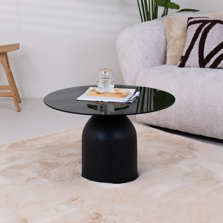 Sohome Ronde Salontafel 'Indira' Glas en staal, 70cm afbeelding 