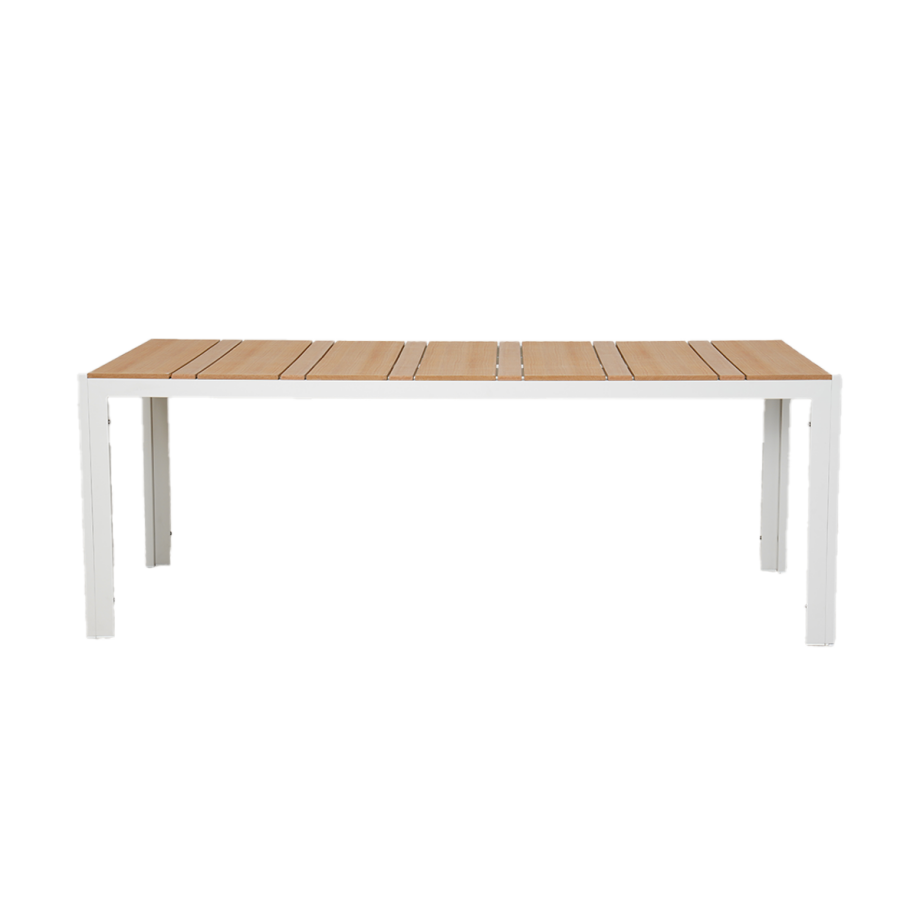 Issey aluminium tuintafel beige met polywood tafelblad - 205 x 90 cm afbeelding 1