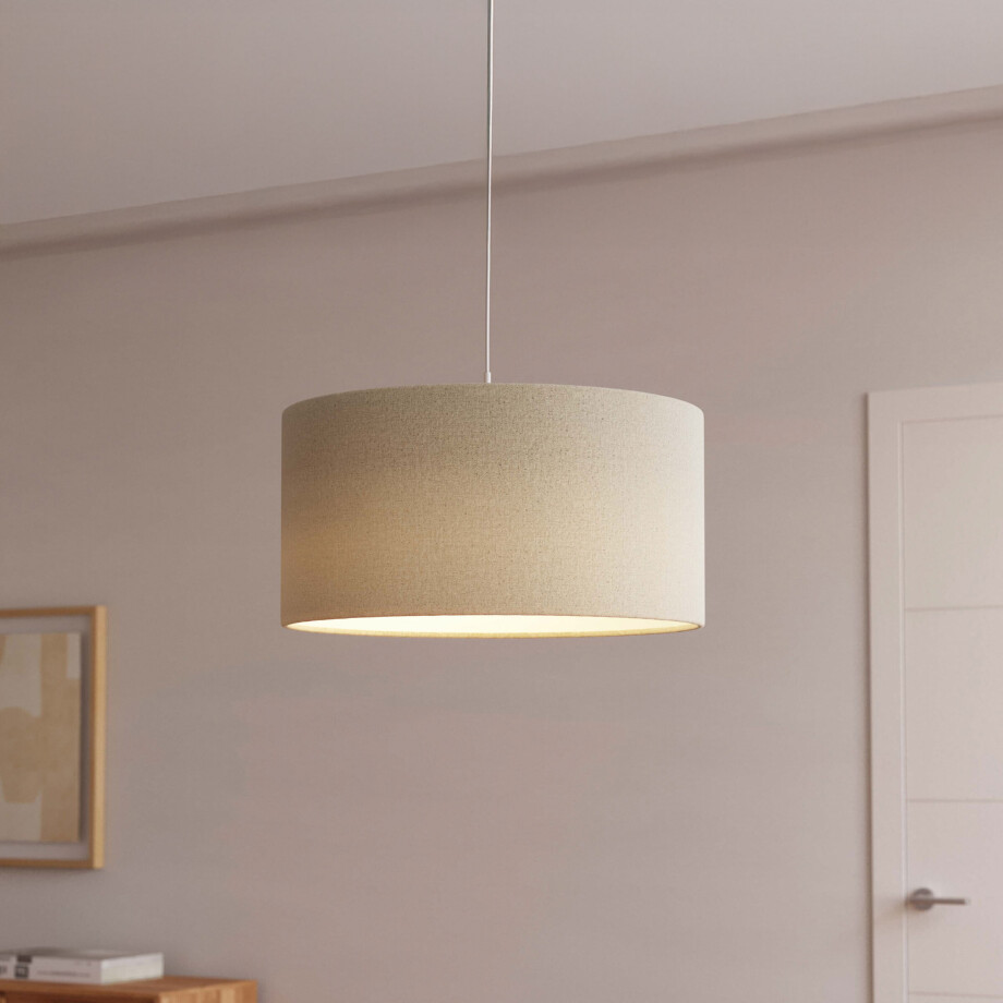 Kave Home Lampenkap 'Nazli' Linnen, ø50cm, kleur Beige afbeelding 1