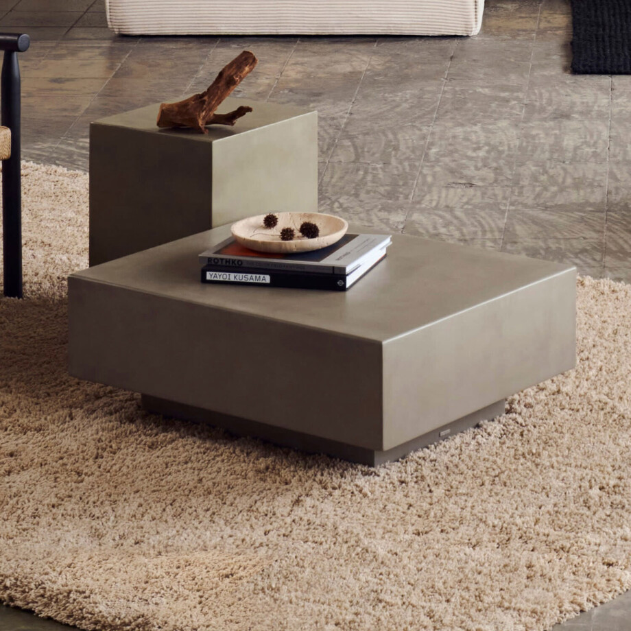 Kave Home Salontafel 'Rustella' Cement, 80 x 60cm afbeelding 1