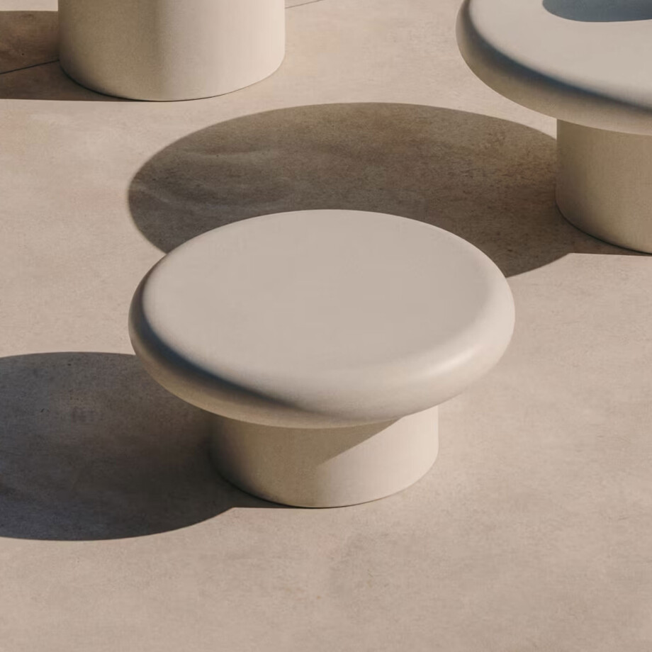 Kave Home Ronde Salontafel 'Addaia' Cement, 66cm afbeelding 1