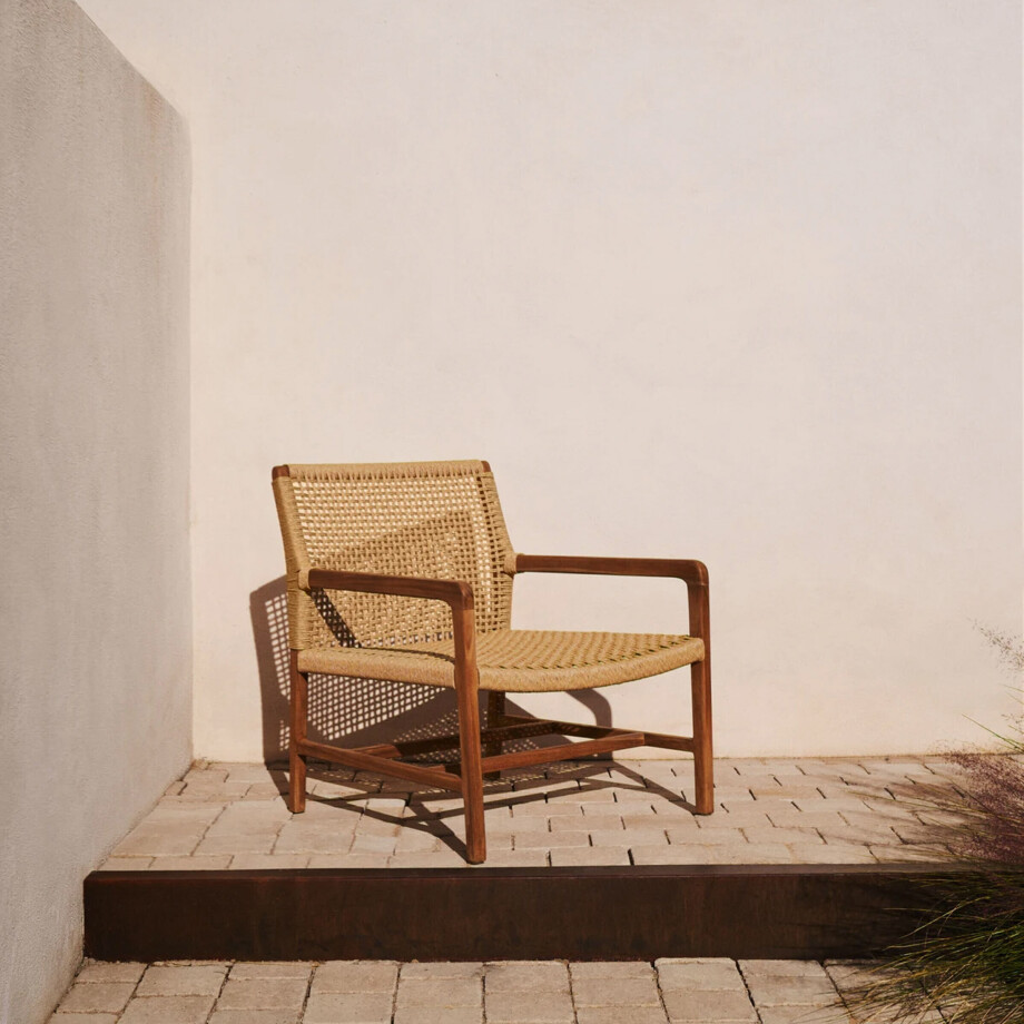 Kave Home Fauteuil 'Sabolla' Teakhout, kleur Naturel Kave Home Fauteuil 'Sabolla' Teakhout, kleur Naturel afbeelding 1