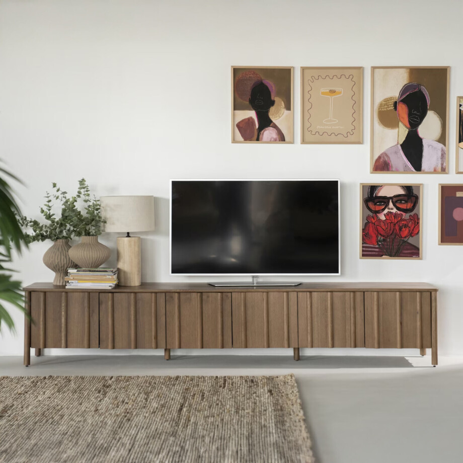 Eleonora TV-meubel 'Jake' Eiken, 264cm, kleur Bruin afbeelding 1