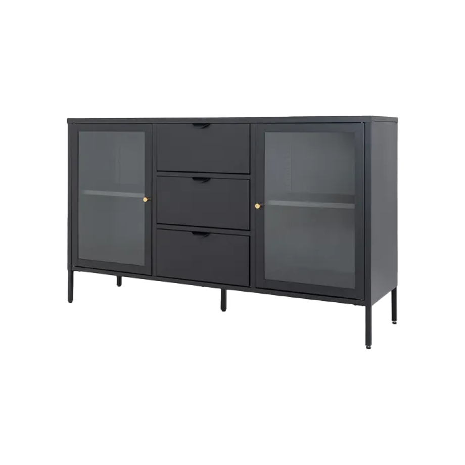 James metalen sideboard zwart - 140 x 40 cm afbeelding 1