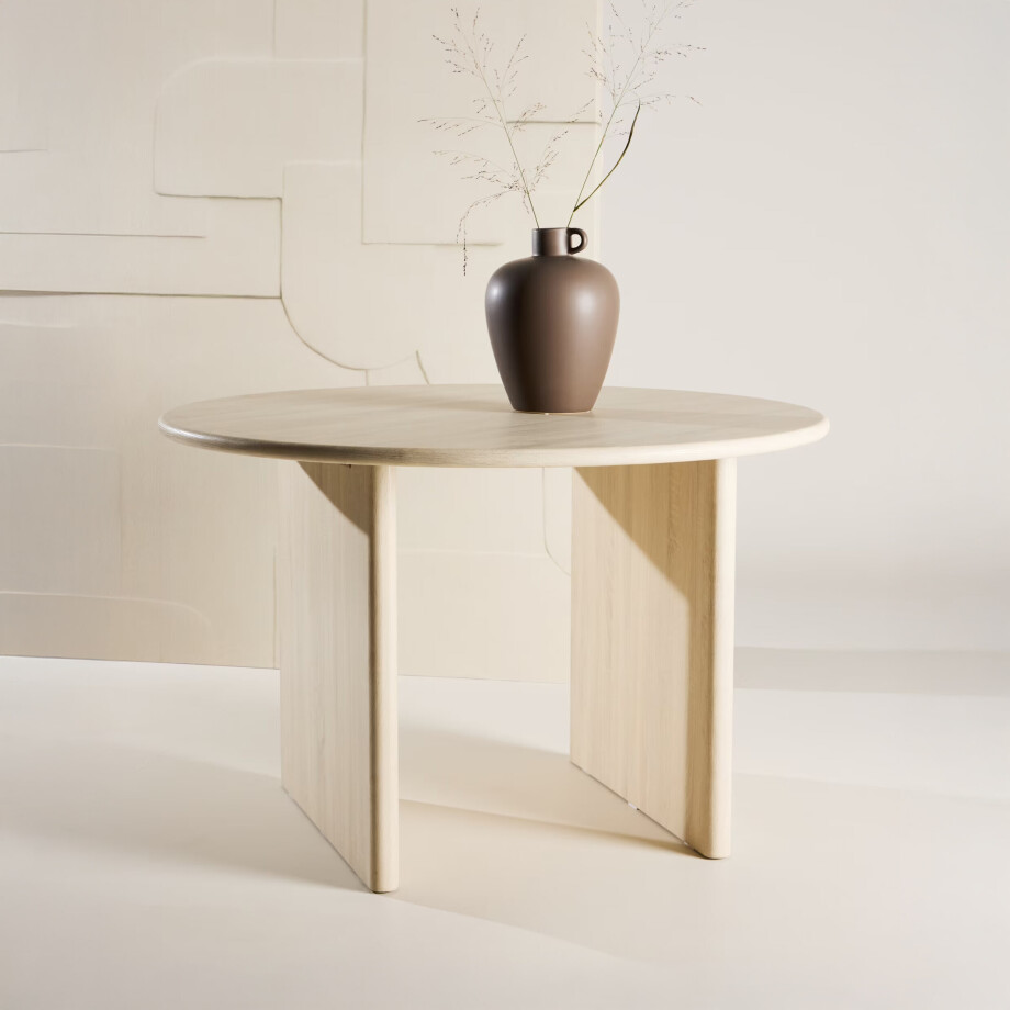 Nohr Ronde Eettafel 'Janka' 120cm, kleur Whitewash afbeelding 1