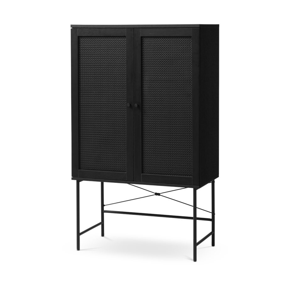 Jari houten opbergkast zwart - 135 x 80 cm Jari houten opbergkast zwart - 135 x 80 cm afbeelding 1