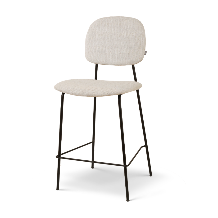 Jasmijn barkruk beige melange - zwart onderstel - 65 cm Jasmijn barkruk beige melange - zwart onderstel - 65 cm afbeelding 1