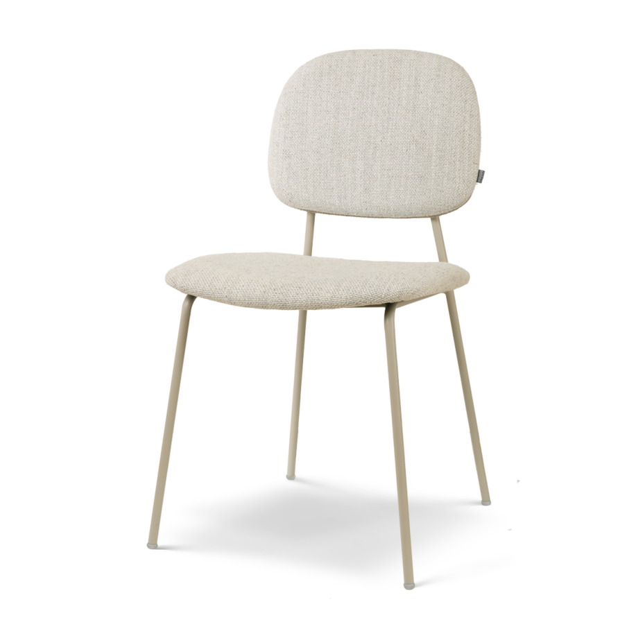 Jasmijn eetkamerstoel beige melange - grijsbeige onderstel Jasmijn eetkamerstoel beige melange - grijsbeige onderstel afbeelding 1