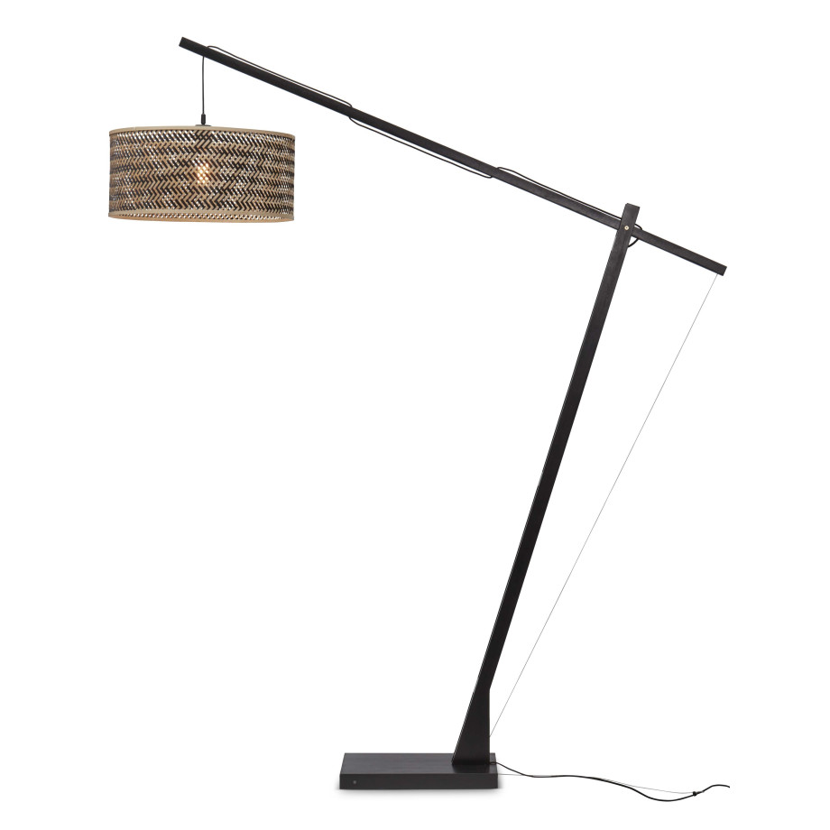 GOOD&MOJO Vloerlamp 'Java' Bamboe, 207cm, kleur Zwart/Naturel afbeelding 1