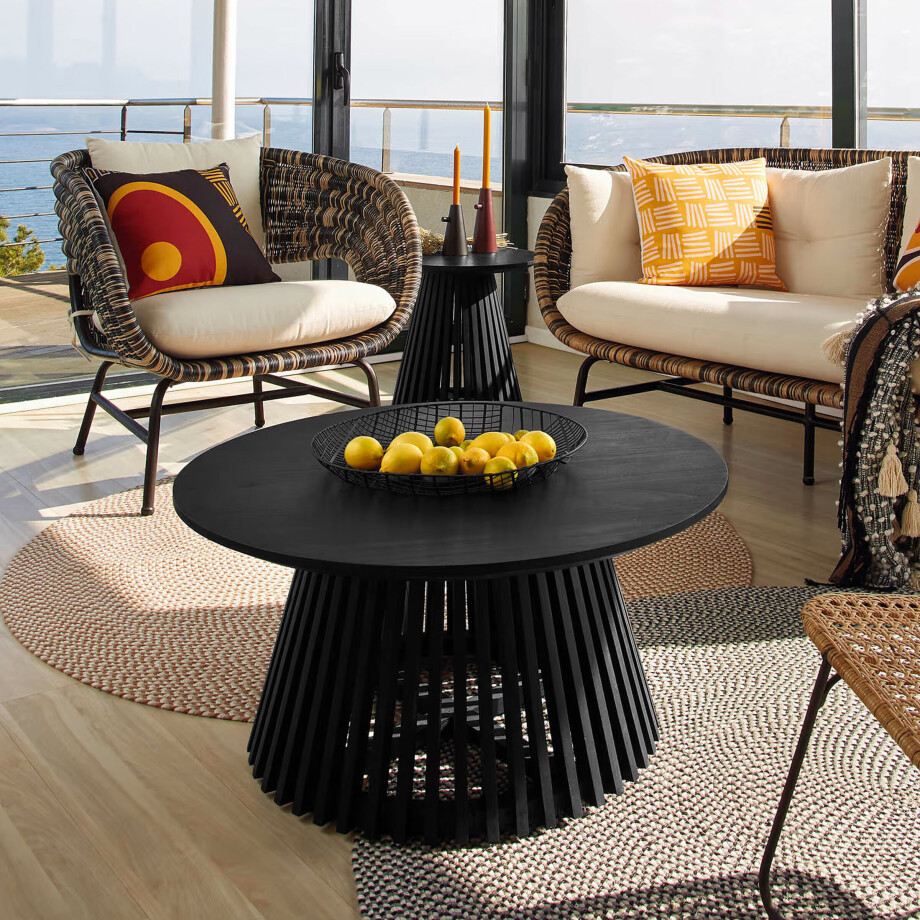 Kave Home Salontafel 'Jeanette' Ø80cm, kleur Zwart Kave Home Salontafel 'Jeanette' Ø80cm, kleur Zwart afbeelding 1