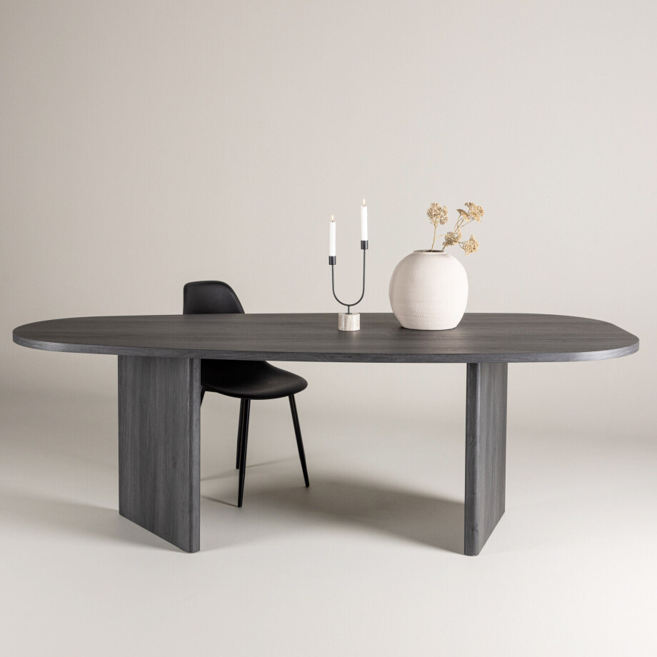 Nohr Organische Eettafel 'Jenea' Zwart MDF, 220 x 100cm afbeelding 1