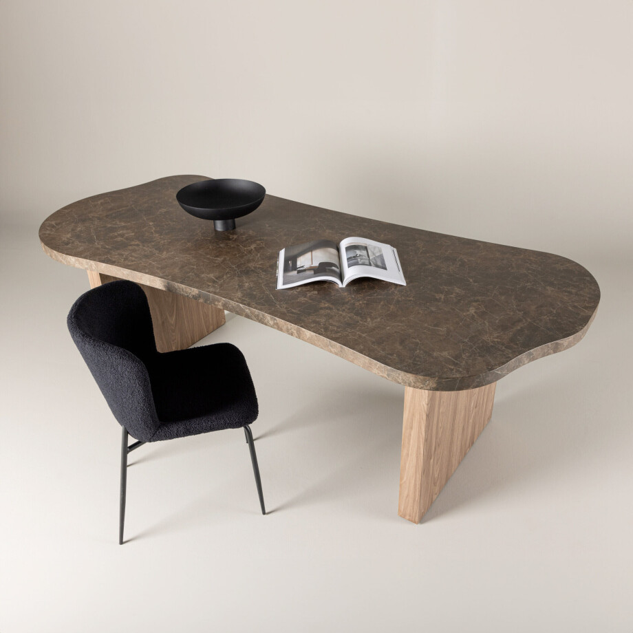 Nohr Organische Eettafel 'Jenevieve' Marmerlook, 230 x 100cm afbeelding 1