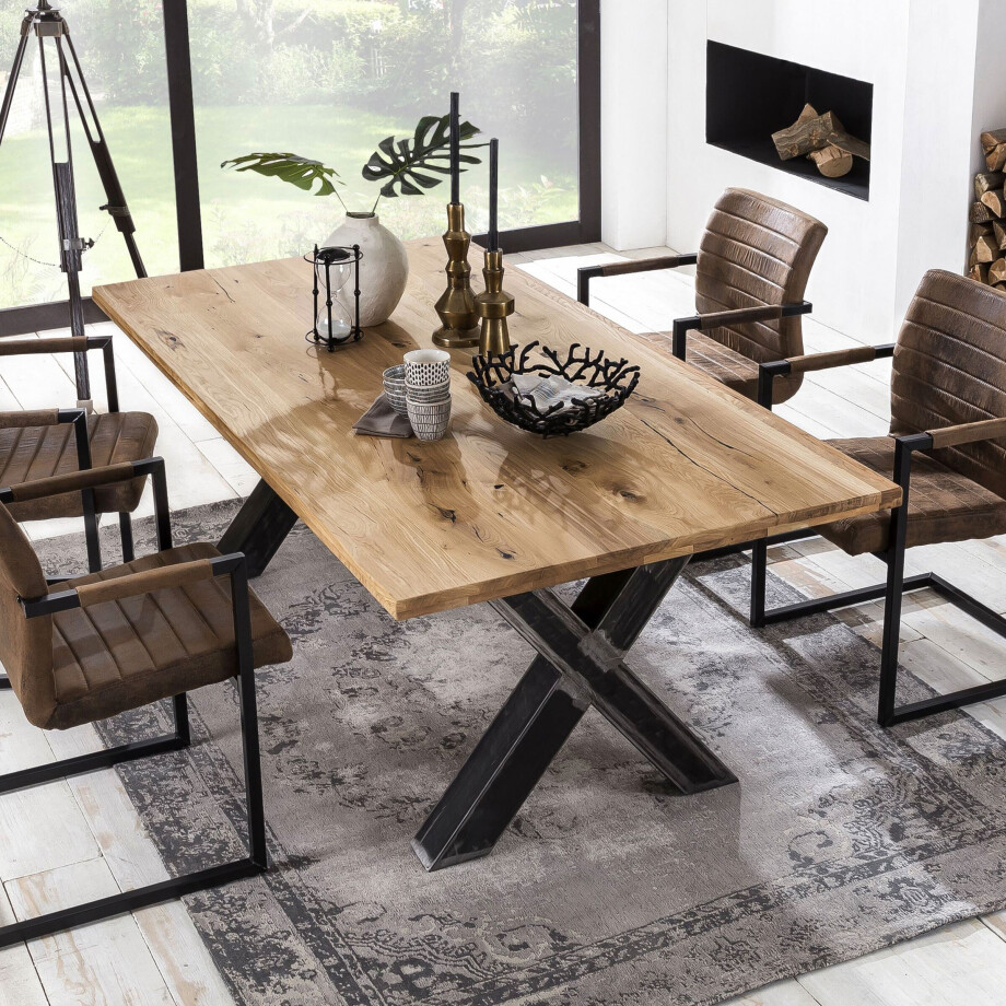 Artistiq Eettafel 'Jermiah' Eiken, 240 x 100cm afbeelding 
