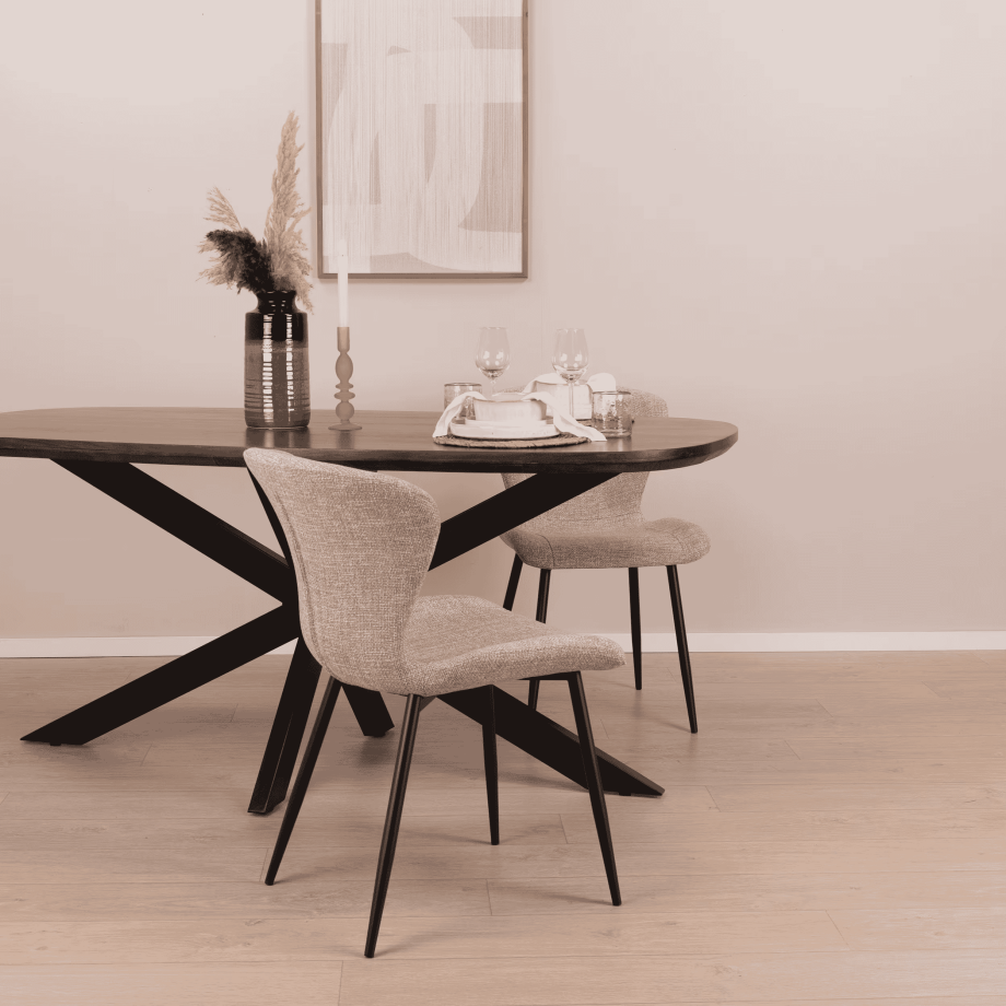Livingfurn Deens Ovale Eettafel 'Jesper' Mangohout, 210 x 105cm afbeelding 