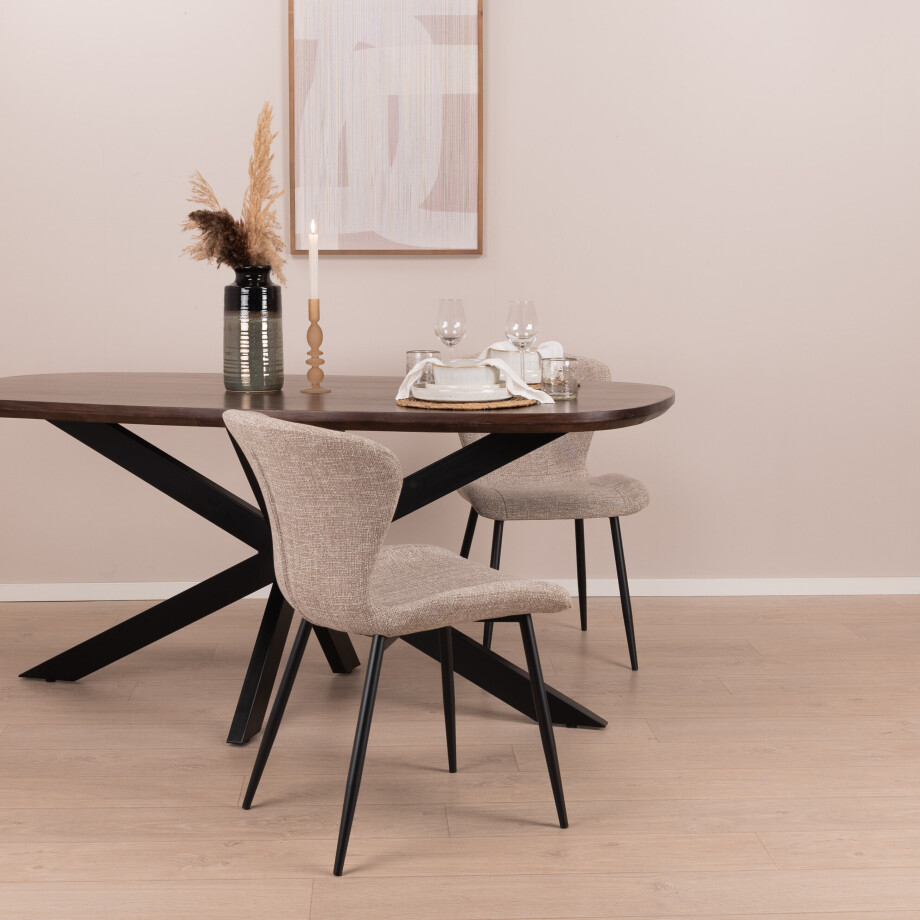 Livingfurn Deens Ovale Eettafel 'Jesper' Mangohout, 180 x 90cm afbeelding 