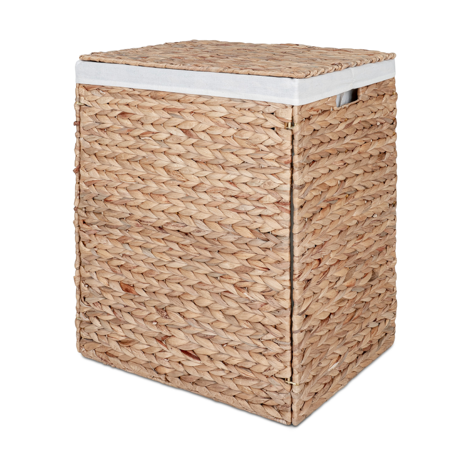 Jet waterhyacint wasmand met deksel - 43 x 32 cm Jet waterhyacint wasmand met deksel - 43 x 32 cm afbeelding 1