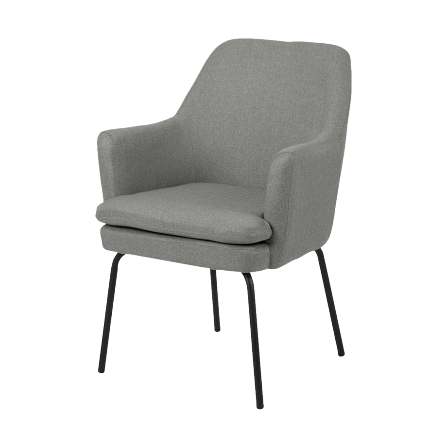 Jez gestoffeerde eetkamerstoel lichtgrijs Jez gestoffeerde eetkamerstoel lichtgrijs afbeelding 1