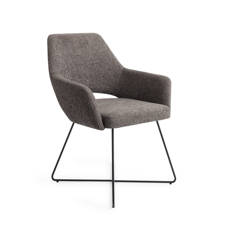 Jesper Home Eetkamerstoel 'Yanai' Cross Black, kleur Amazing Grey afbeelding 1