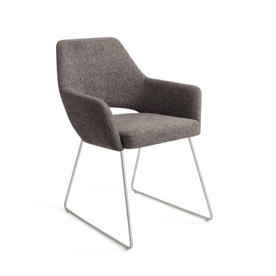 Jesper Home Eetkamerstoel 'Yanai' Slide Steel, kleur Amazing Grey afbeelding 1