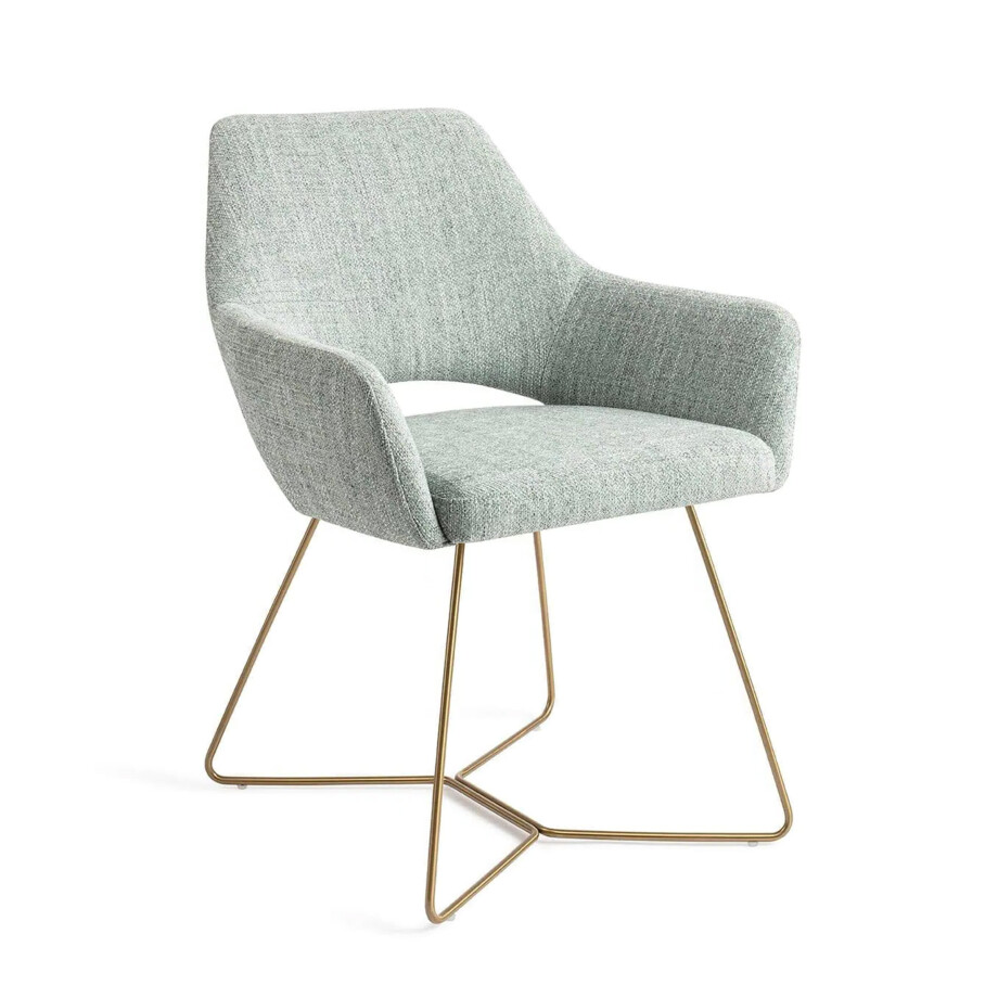 Jesper Home Eetkamerstoel 'Yanai' Beehive Gold, kleur Soft Sage Jesper Home Eetkamerstoel 'Yanai' Beehive Gold, kleur Soft Sage afbeelding 1