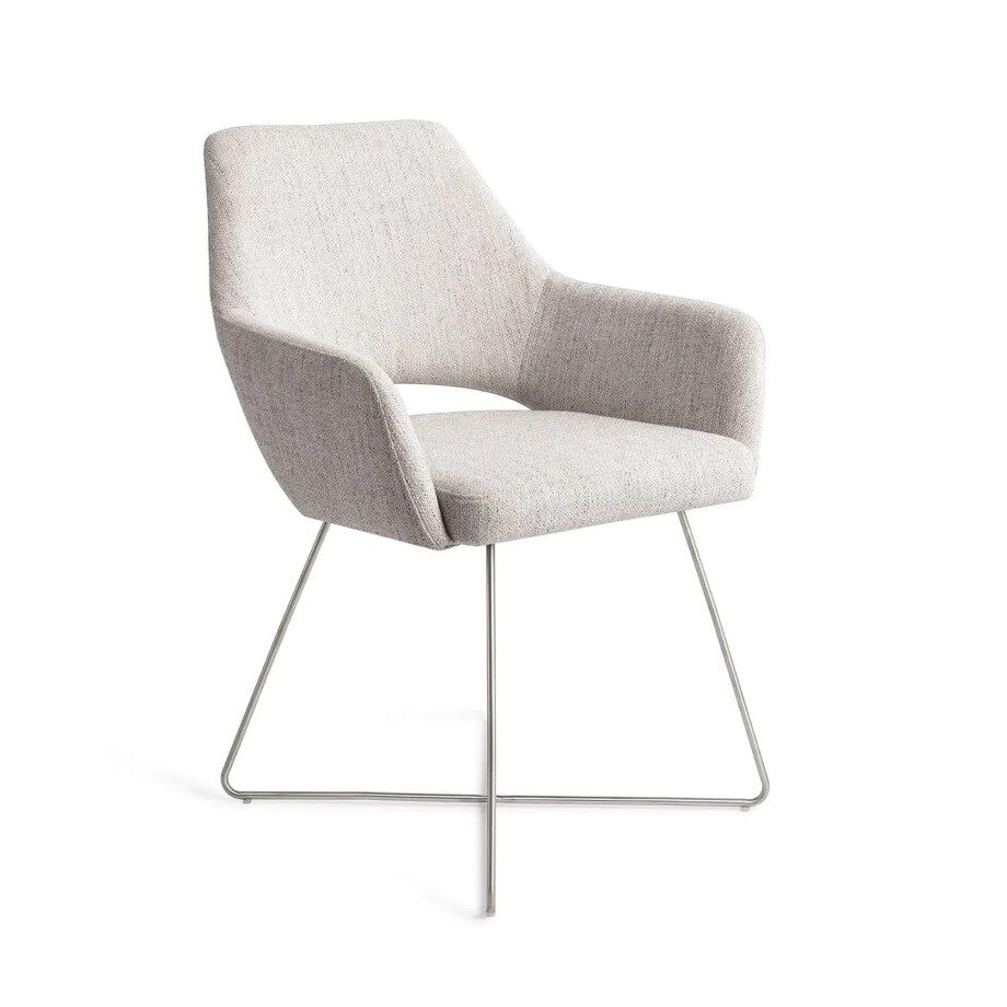 Jesper Home Eetkamerstoel 'Yanai' Cross Steel, kleur Pigeon Jesper Home Eetkamerstoel 'Yanai' Cross Steel, kleur Pigeon afbeelding 1