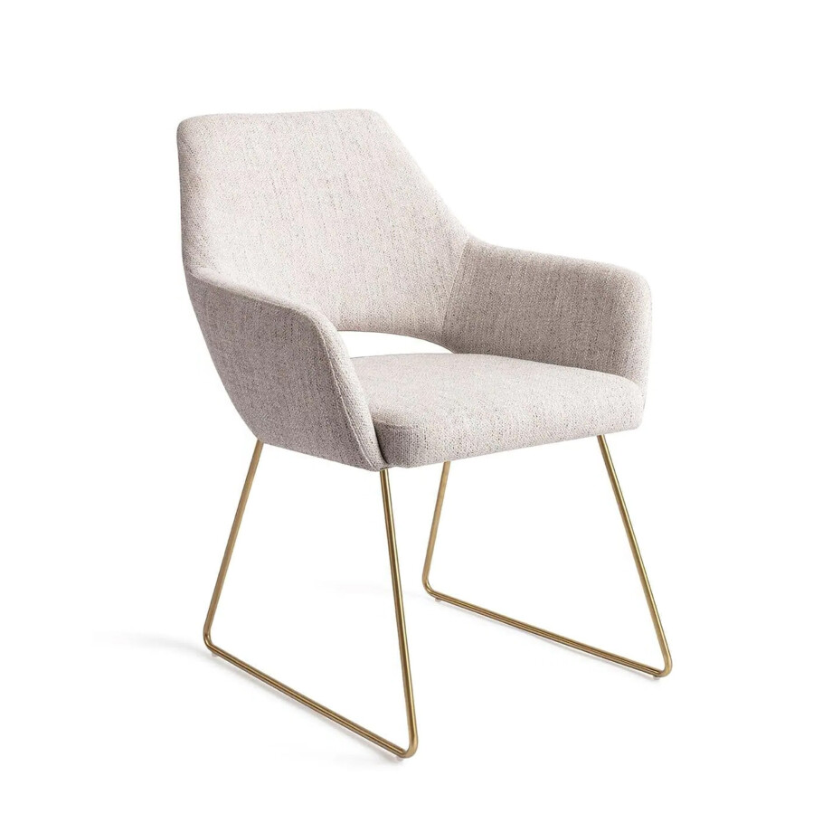 Jesper Home Eetkamerstoel 'Yanai' Slide Gold, kleur Pigeon Jesper Home Eetkamerstoel 'Yanai' Slide Gold, kleur Pigeon afbeelding 1