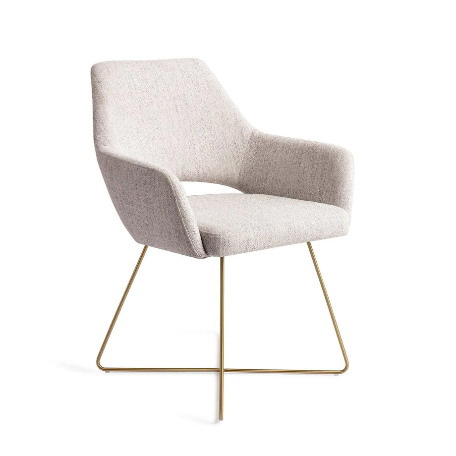 Jesper Home Eetkamerstoel 'Yanai' Cross Gold, kleur Pigeon Jesper Home Eetkamerstoel 'Yanai' Cross Gold, kleur Pigeon afbeelding 1