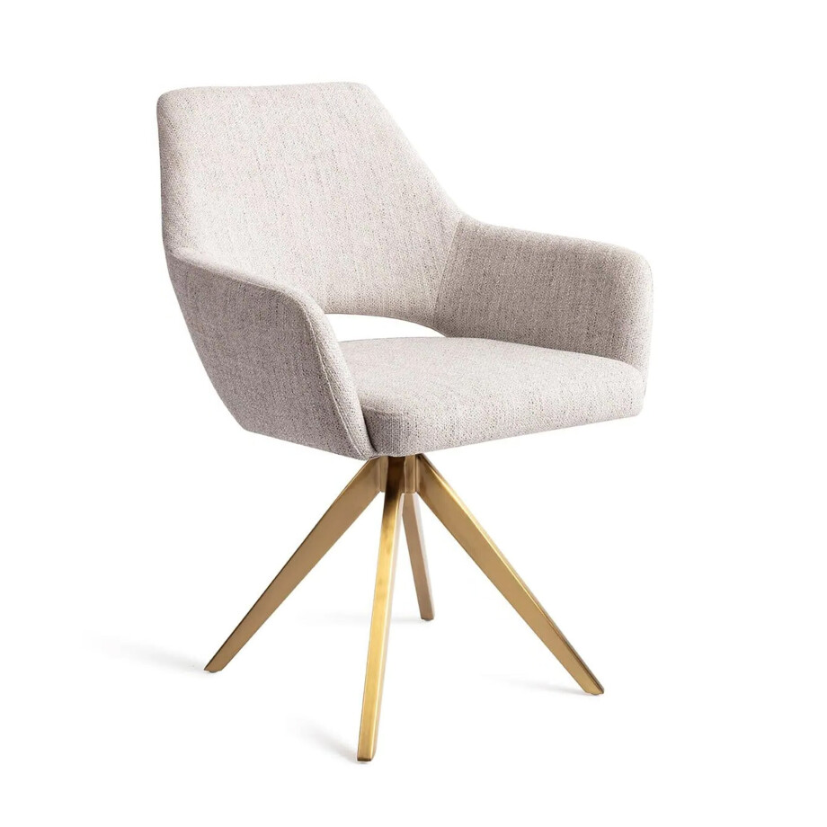 Jesper Home Eetkamerstoel 'Yanai' Turn Gold, kleur Pigeon Jesper Home Eetkamerstoel 'Yanai' Turn Gold, kleur Pigeon afbeelding 1
