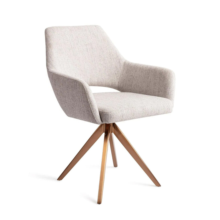 Jesper Home Eetkamerstoel 'Yanai' Turn Rose Gold, kleur Pigeon Jesper Home Eetkamerstoel 'Yanai' Turn Rose Gold, kleur Pigeon afbeelding 1