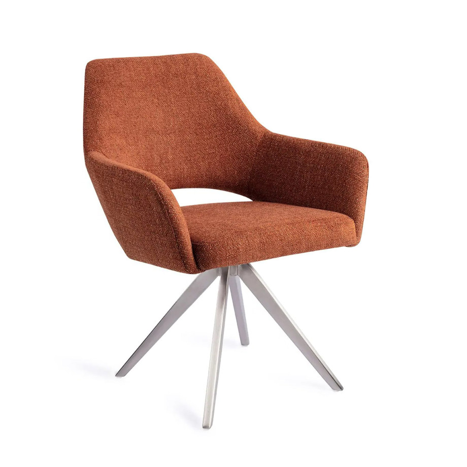 Jesper Home Eetkamerstoel 'Yanai' Turn Steel, Draaibaar, kleur Tuscan Terra afbeelding 1