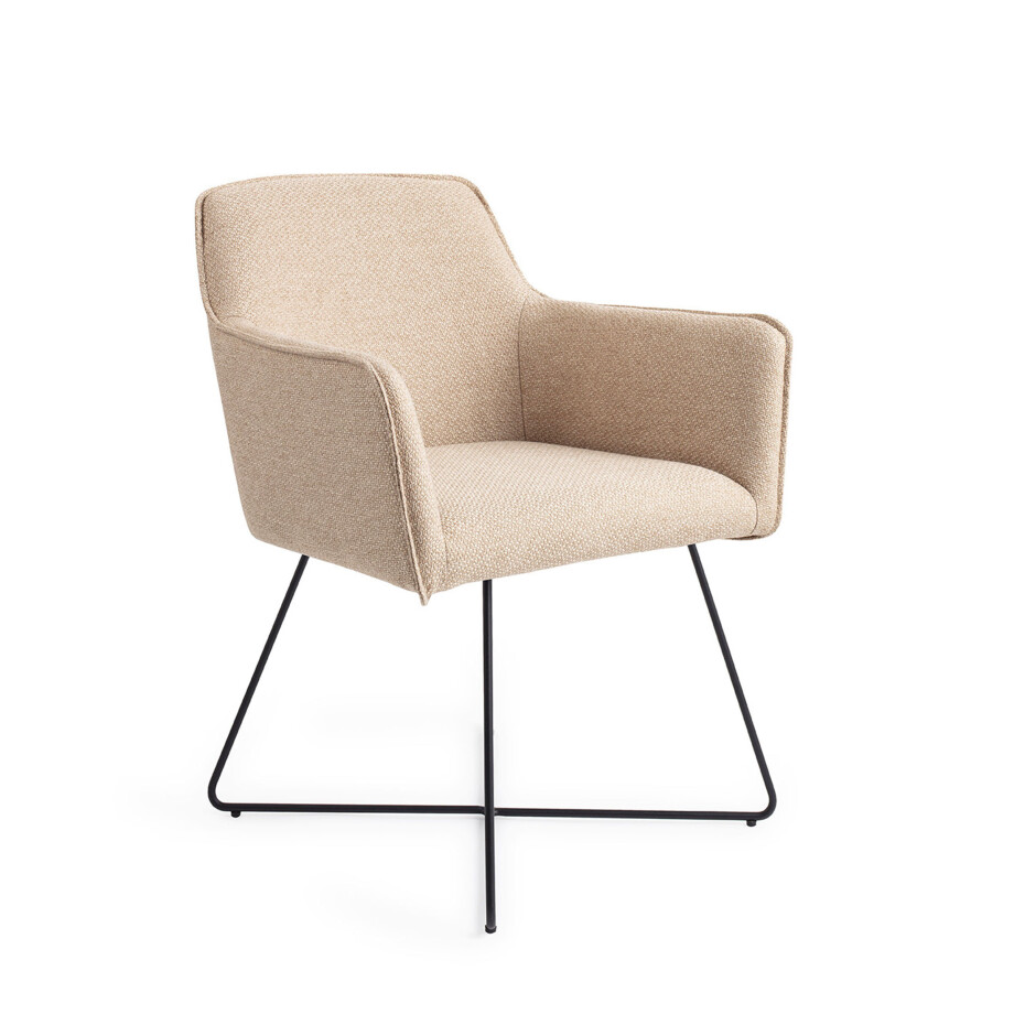 Jesper Home Eetkamerstoel 'Hofu' Cross Black, kleur Wild Walnut Jesper Home Eetkamerstoel 'Hofu' Cross Black, kleur Wild Walnut afbeelding 1