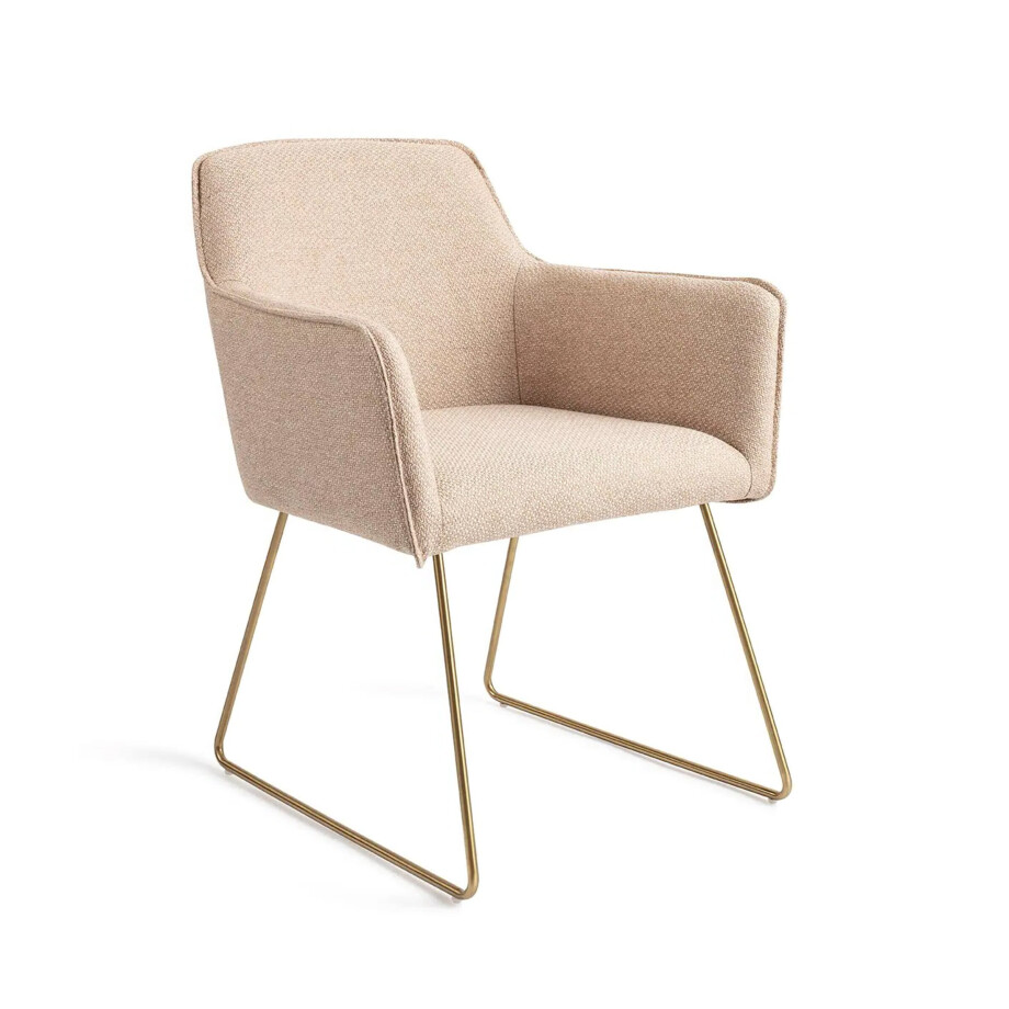 Jesper Home Eetkamerstoel 'Hofu' Slide Gold, kleur Wild Walnut Jesper Home Eetkamerstoel 'Hofu' Slide Gold, kleur Wild Walnut afbeelding 1