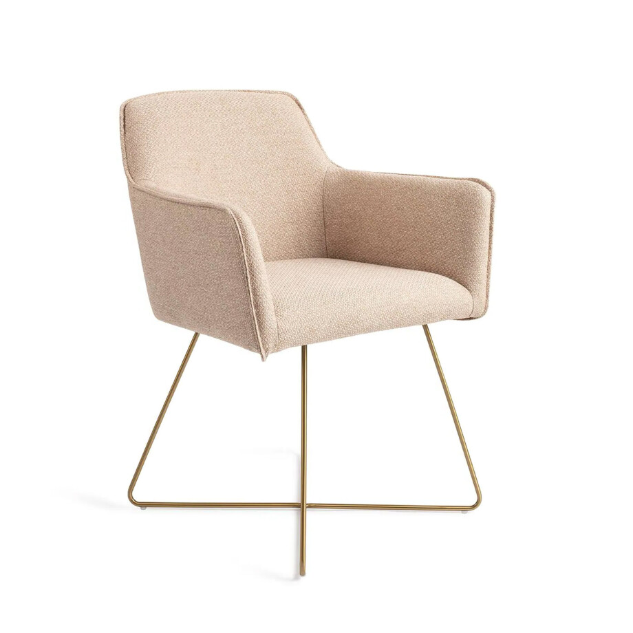 Jesper Home Eetkamerstoel 'Hofu' Cross Gold, kleur Wild Walnut Jesper Home Eetkamerstoel 'Hofu' Cross Gold, kleur Wild Walnut afbeelding 1