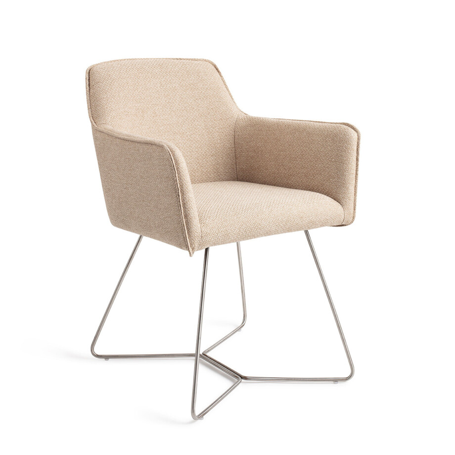 Jesper Home Eetkamerstoel 'Hofu' Beehive Steel, kleur Wild Walnut Jesper Home Eetkamerstoel 'Hofu' Beehive Steel, kleur Wild Walnut afbeelding 1