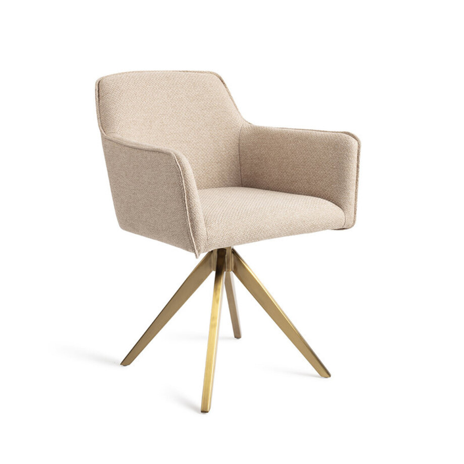 Jesper Home Eetkamerstoel 'Hofu' Turn Gold, kleur Wild Walnut Jesper Home Eetkamerstoel 'Hofu' Turn Gold, kleur Wild Walnut afbeelding 1