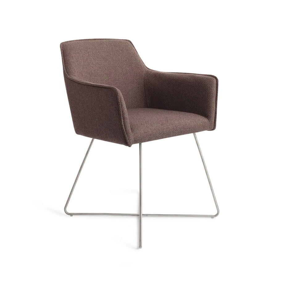 Jesper Home Eetkamerstoel 'Hofu' Cross Steel, kleur Potters Clay Jesper Home Eetkamerstoel 'Hofu' Cross Steel, kleur Potters Clay afbeelding 1