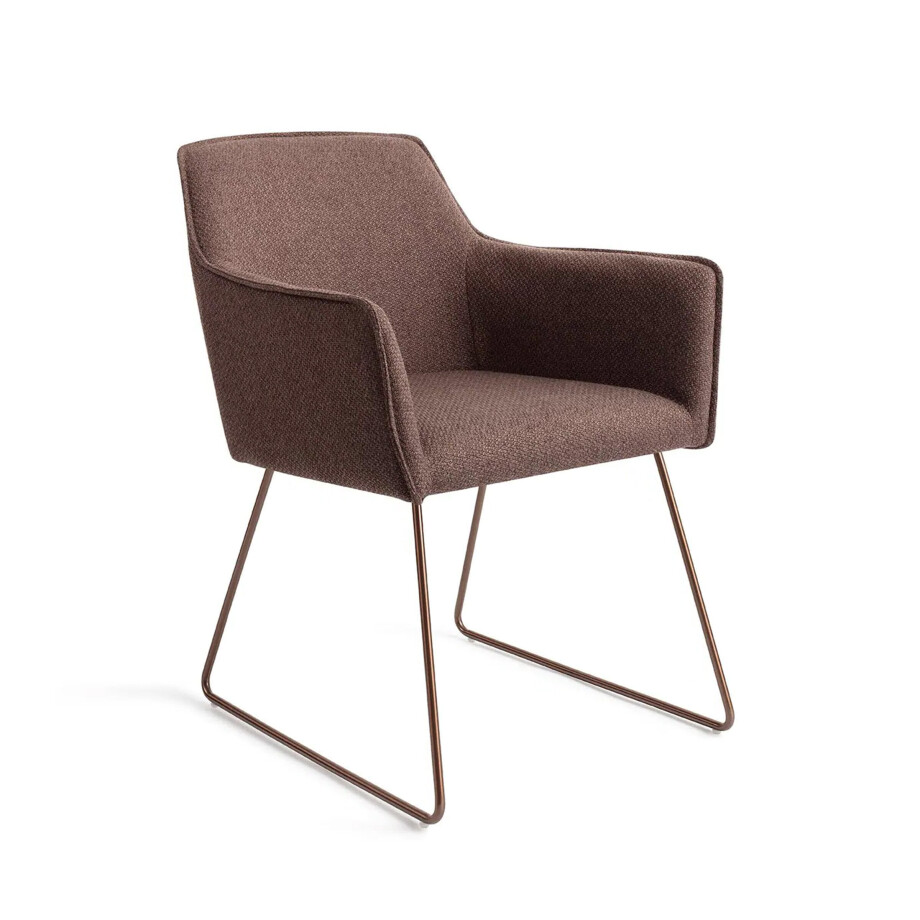 Jesper Home Eetkamerstoel 'Hofu' Slide Rose Gold, kleur Potters Clay Jesper Home Eetkamerstoel 'Hofu' Slide Rose Gold, kleur Potters Clay afbeelding 1