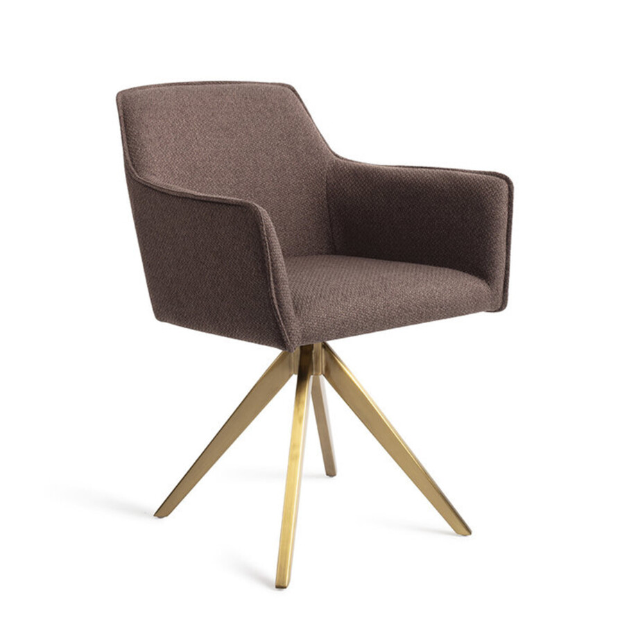 Jesper Home Eetkamerstoel 'Hofu' Turn Gold, kleur Potters Clay Jesper Home Eetkamerstoel 'Hofu' Turn Gold, kleur Potters Clay afbeelding 1