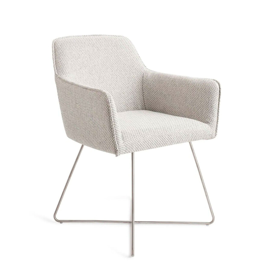 Jesper Home Eetkamerstoel 'Hofu' Cross Steel, kleur Checkers Charm Jesper Home Eetkamerstoel 'Hofu' Cross Steel, kleur Checkers Charm afbeelding 1