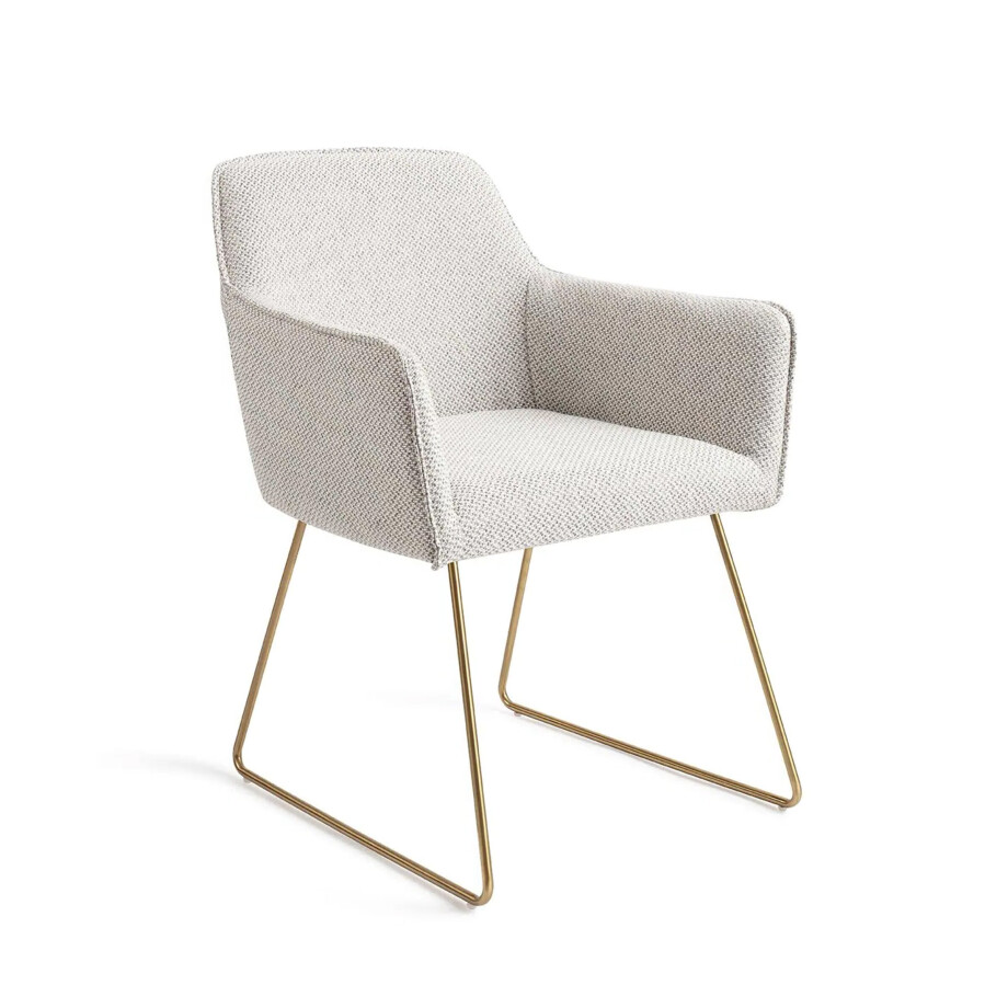 Jesper Home Eetkamerstoel 'Hofu' Slide Gold, kleur Checkers Charm Jesper Home Eetkamerstoel 'Hofu' Slide Gold, kleur Checkers Charm afbeelding 1