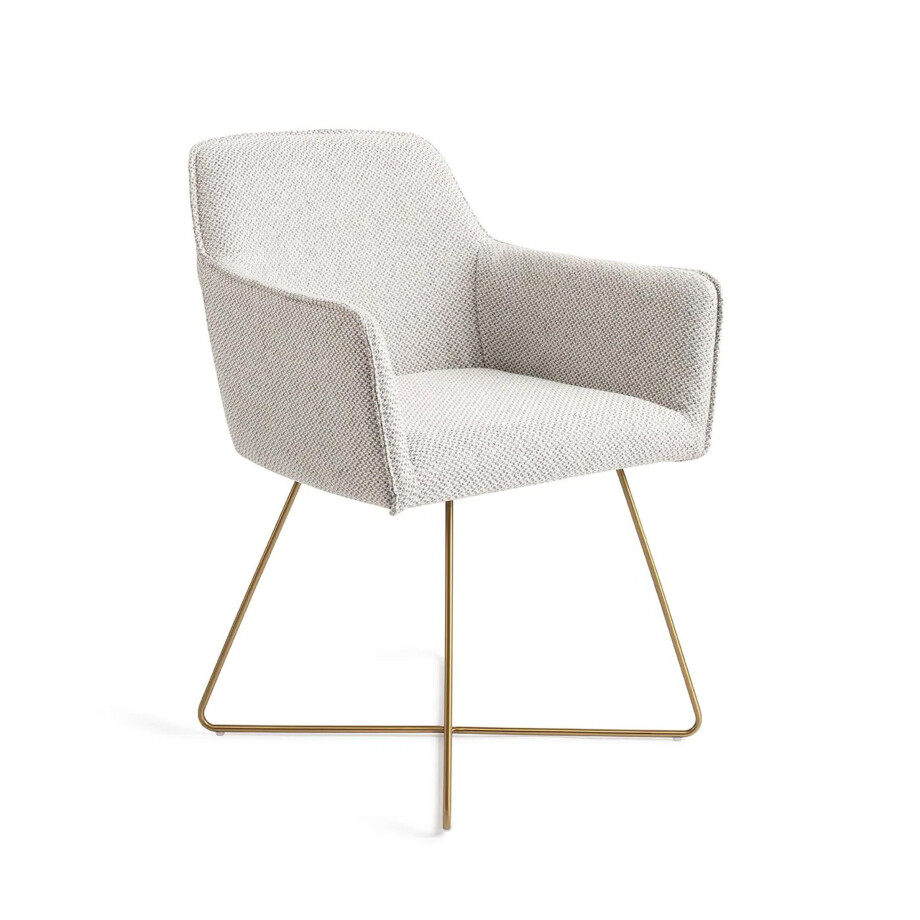 Jesper Home Eetkamerstoel 'Hofu' Cross Gold, kleur Checkers Charm Jesper Home Eetkamerstoel 'Hofu' Cross Gold, kleur Checkers Charm afbeelding 1