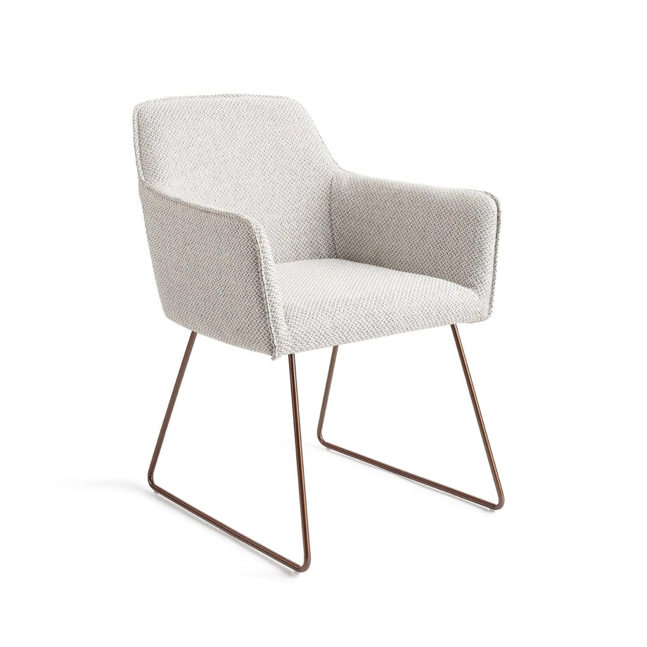 Jesper Home Eetkamerstoel 'Hofu' Slide Rose Gold, kleur Checkers Charm Jesper Home Eetkamerstoel 'Hofu' Slide Rose Gold, kleur Checkers Charm afbeelding 1