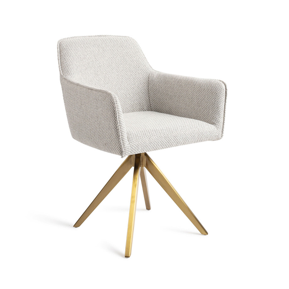 Jesper Home Eetkamerstoel 'Hofu' Turn Gold, kleur Checkers Charm Jesper Home Eetkamerstoel 'Hofu' Turn Gold, kleur Checkers Charm afbeelding 1