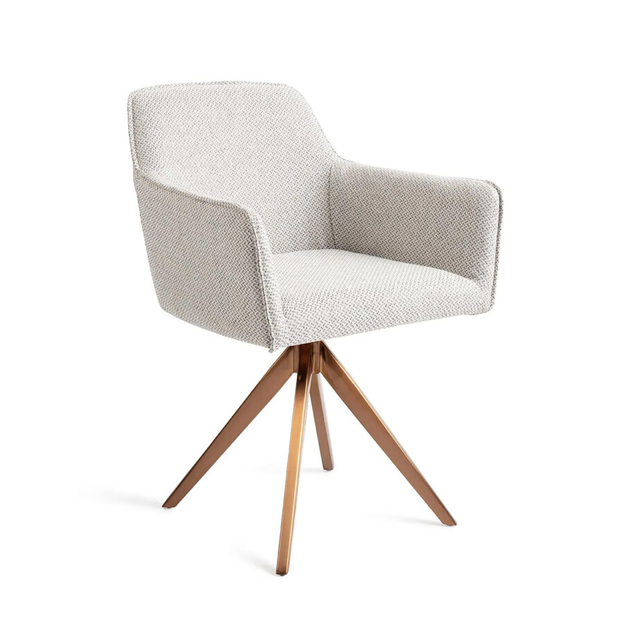 Jesper Home Eetkamerstoel 'Hofu' Turn Rose Gold, kleur Checkers Charm Jesper Home Eetkamerstoel 'Hofu' Turn Rose Gold, kleur Checkers Charm afbeelding 1