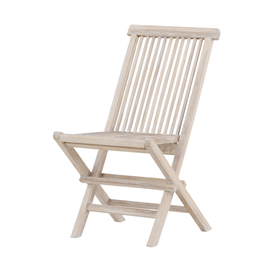 Jildou inklapbare houten tuinstoel whitewash Jildou inklapbare houten tuinstoel whitewash afbeelding 1