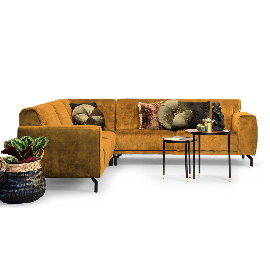 Sohome Hoekbank 'Jill' Velvet, kleur gold afbeelding 1