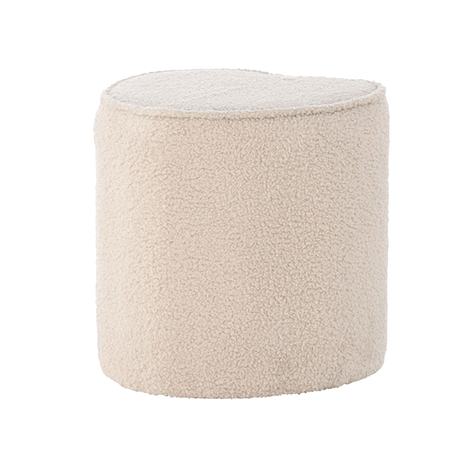 Jilly hartvormige kinderpoef teddy beige afbeelding 1