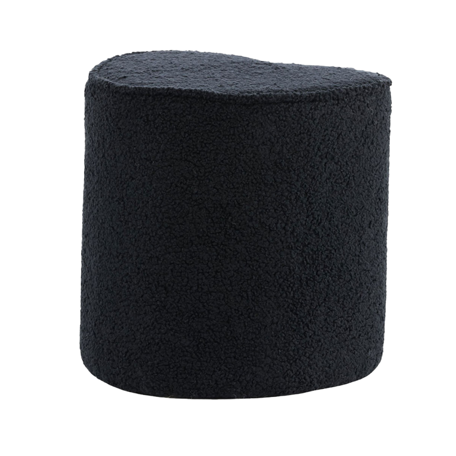 Jilly hartvormige kinderpoef teddy zwart Jilly hartvormige kinderpoef teddy zwart afbeelding 1