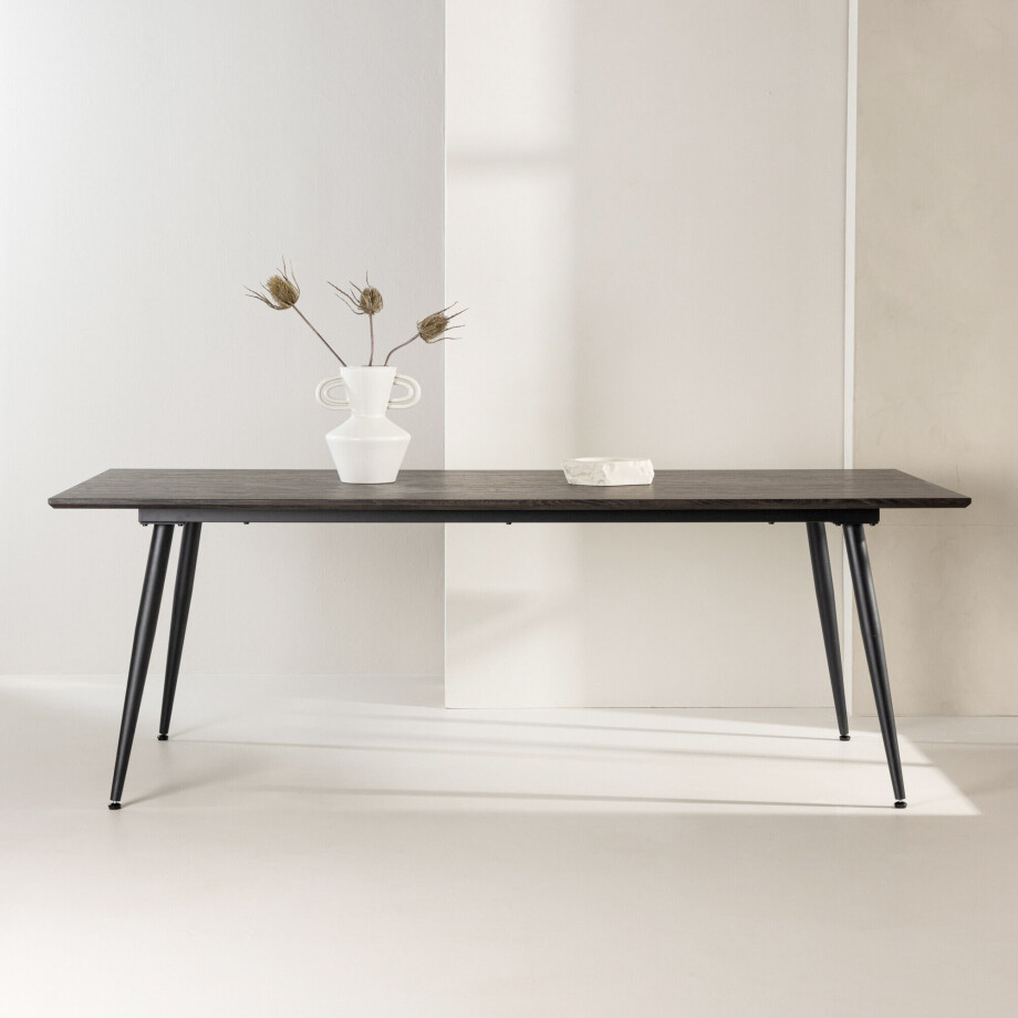 Nohr Eettafel 'Jolean' Donkerbruin MDF, 220 x 100cm afbeelding 1