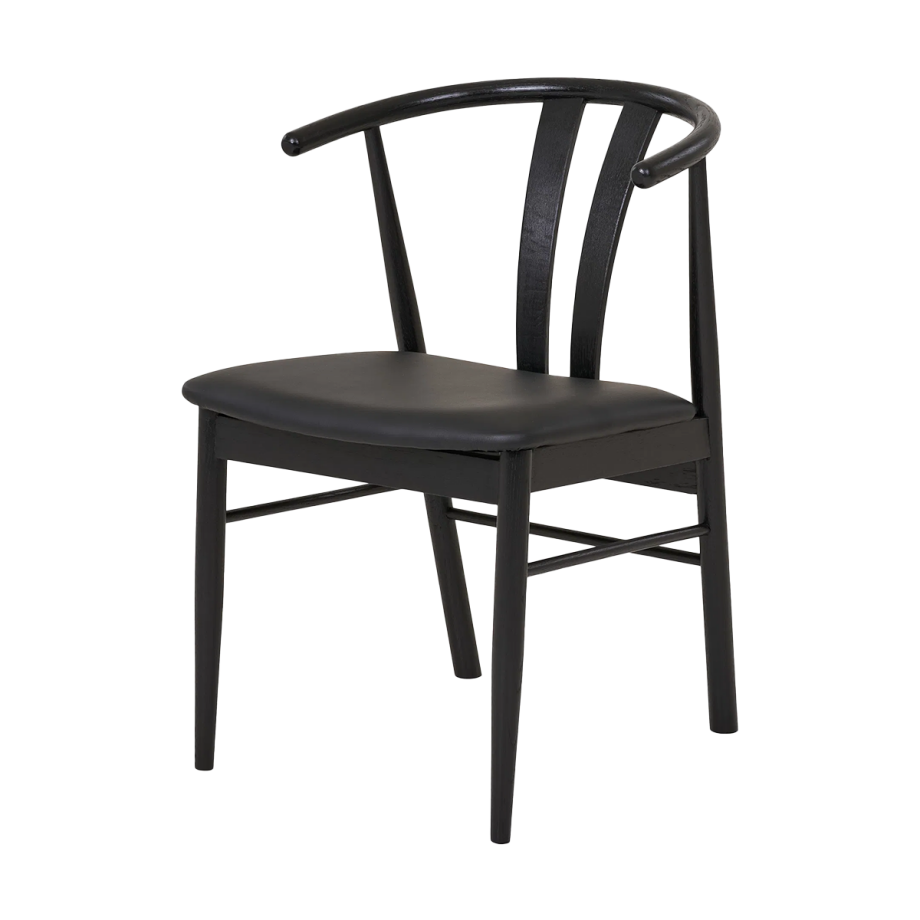 Jonna eetkamerstoel zwart - zwart onderstel Jonna eetkamerstoel zwart - zwart onderstel afbeelding 1